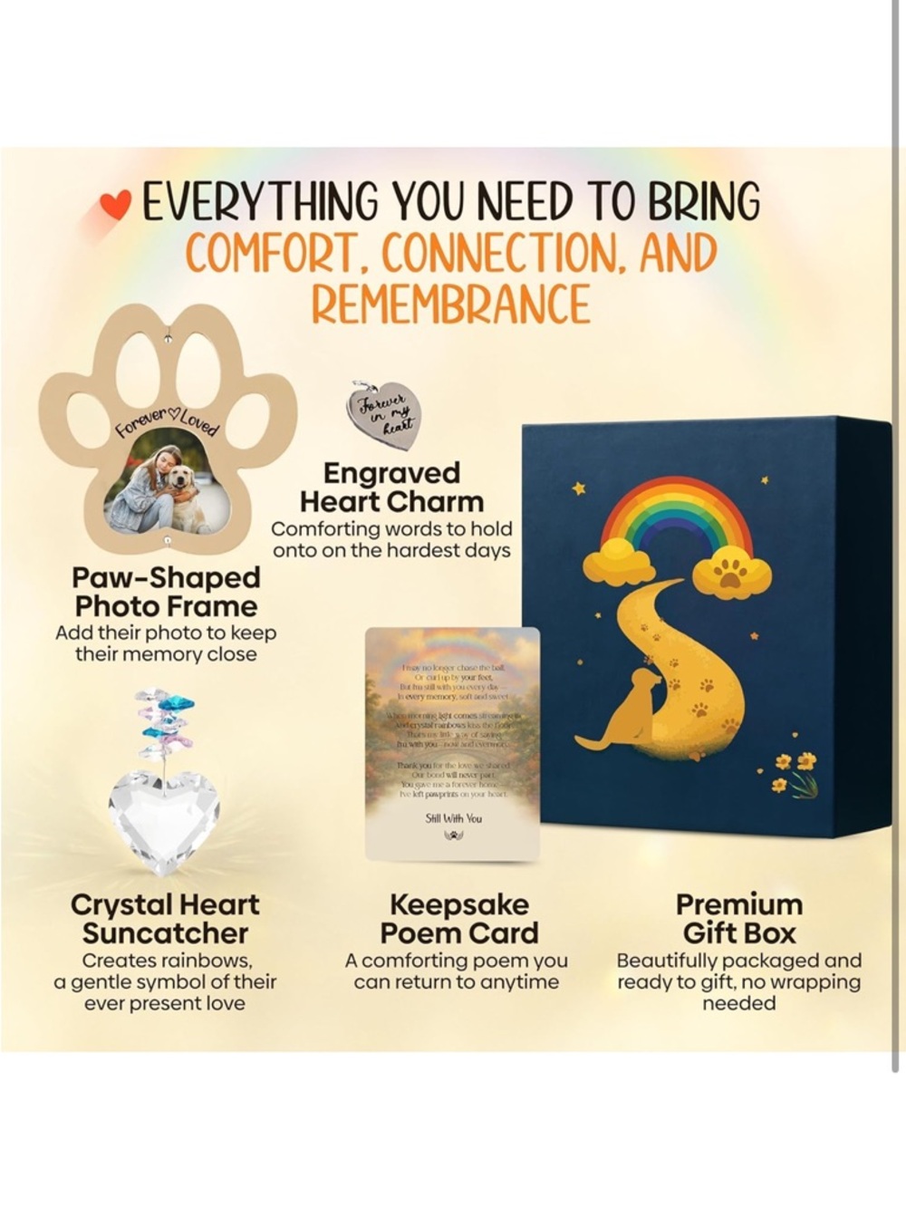 Pet Memorial Crystal Suncatcher with DIY Photo Insert, Personalized Sympathy - Picture 6 of 9